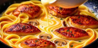 Вершкова паста з куркою та грибами. Швидко, ситно і дуже смачно